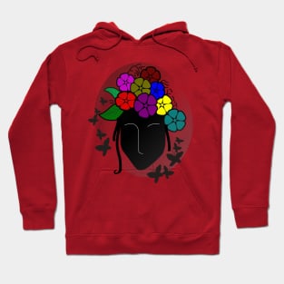 Black lady with floral hair Hoodie